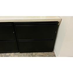 Meridian Black 30 in. 2 Drawer Lateral File Cabinet w Keys